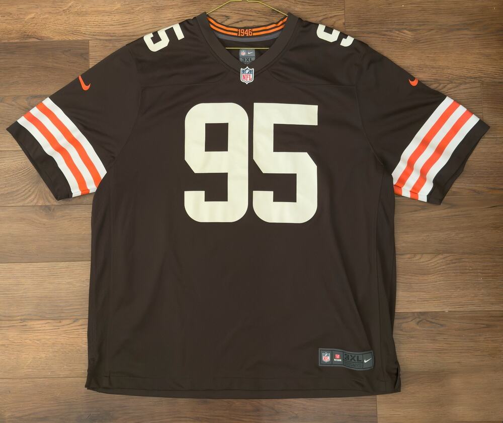 Nike Cleveland NFL Foot Myles Garrett # 95 Men’s Jersey 3XL Brown On Field!
